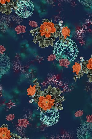 复古印花华亿平台图片