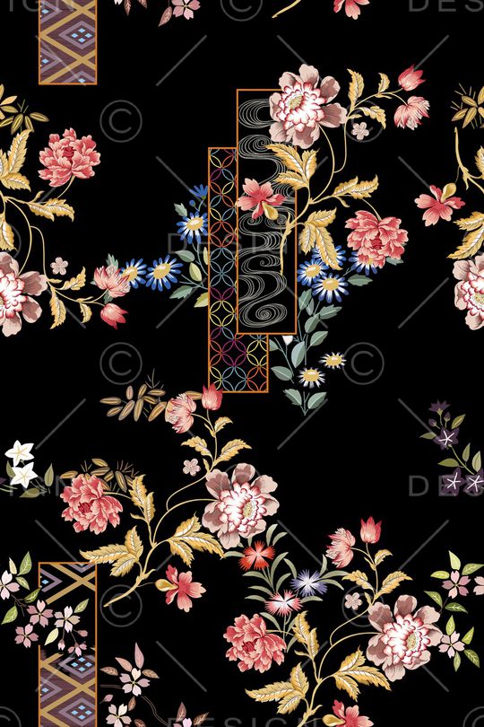 花卉印花华亿平台图片