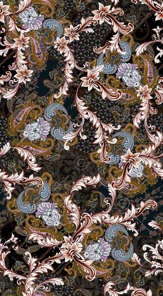 佩斯利印花华亿平台图片