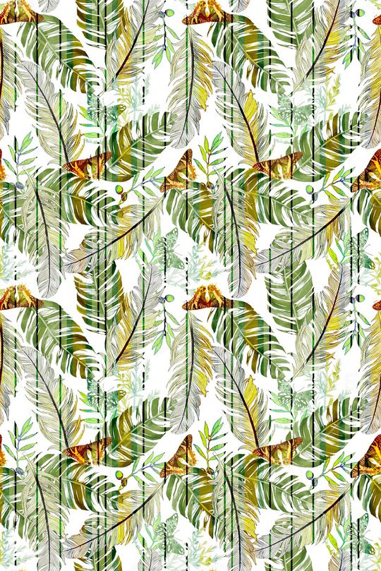 绿植树叶印花华亿平台图片