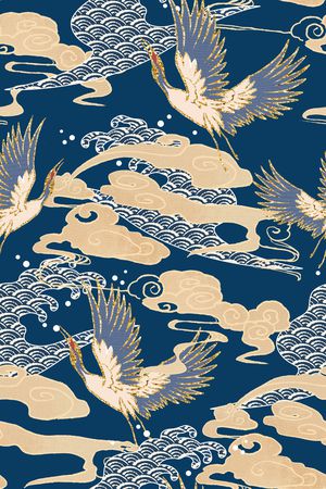 仙鹤印花华亿平台图片