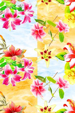 几何花卉印花华亿平台图片