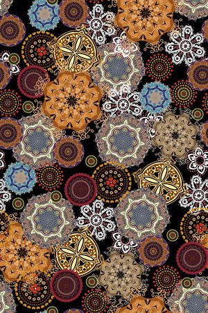 黑底花卉印花华亿平台图片