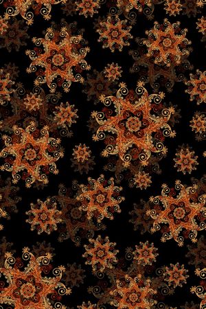 黑底花卉印花华亿平台图片