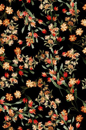 清爽底花卉印花华亿平台图片