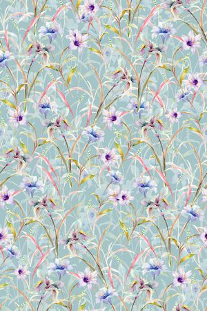 清爽底花卉印花华亿平台图片