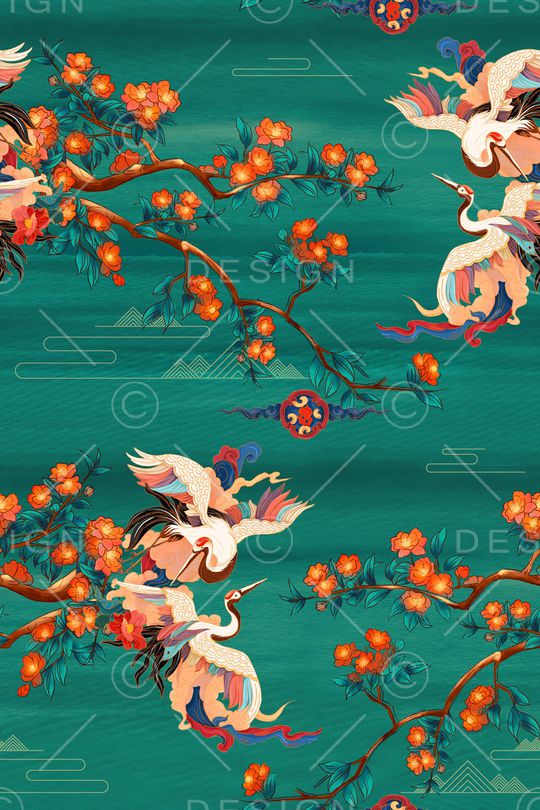 中国风印花华亿平台图片