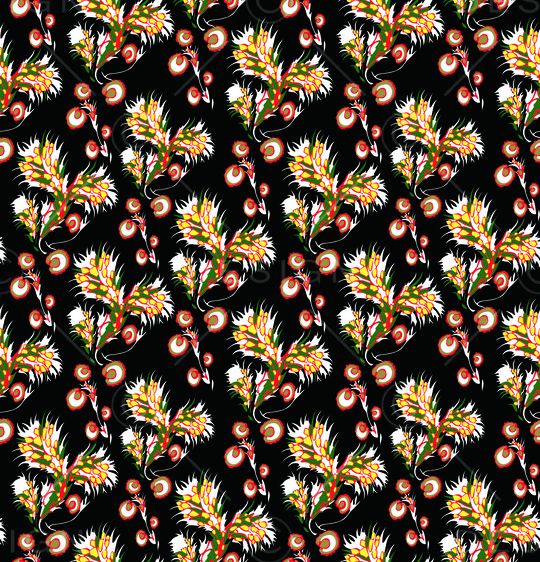 民族花卉印花华亿平台图片