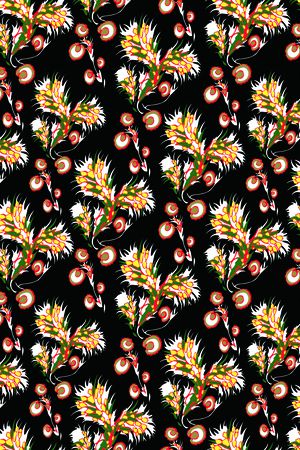 民族花卉印花华亿平台图片