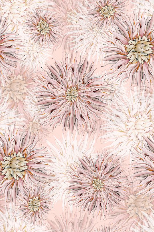 清爽底花卉印花华亿平台图片