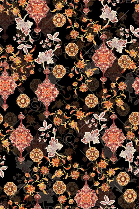 传统纹样印花华亿平台图片