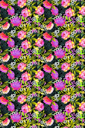 手绘大花印花华亿平台图片