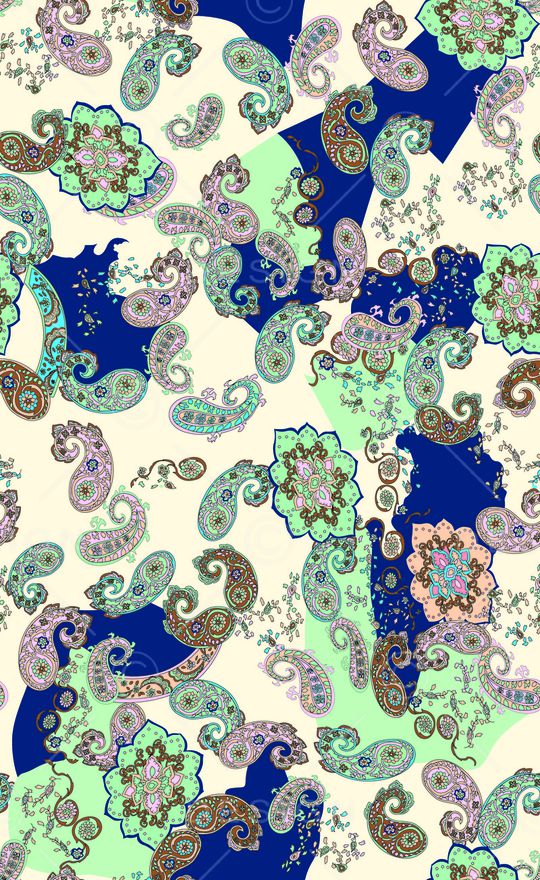 佩斯利印花华亿平台图片