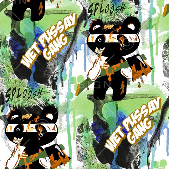 卡通动物印花华亿平台图片