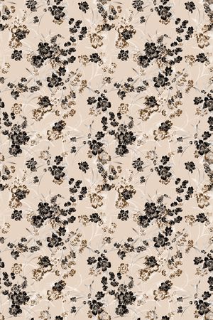 清爽底花卉印花华亿平台图片