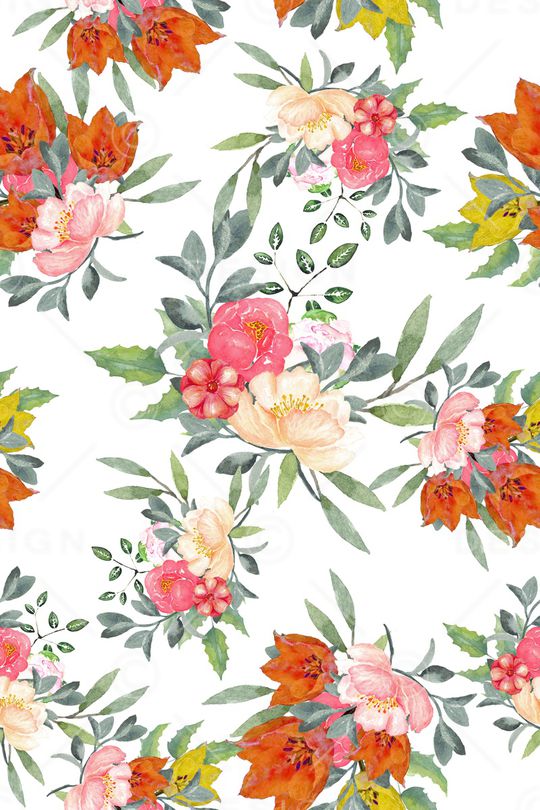 清爽底花卉印花华亿平台图片