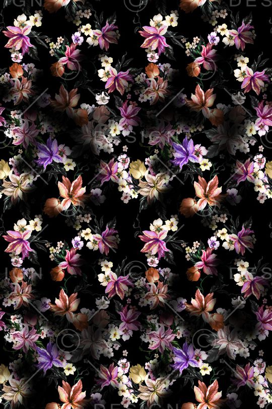 清爽底花卉印花华亿平台图片