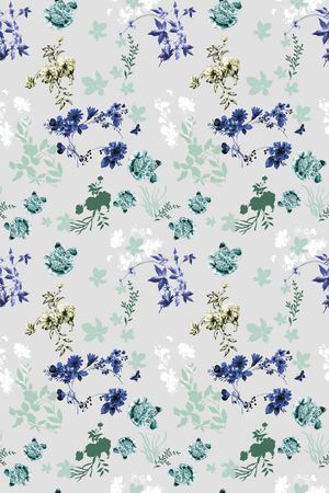 清爽底花卉印花华亿平台图片