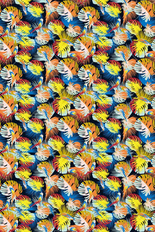 花鸟印花华亿平台图片