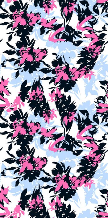 几何花卉印花华亿平台图片