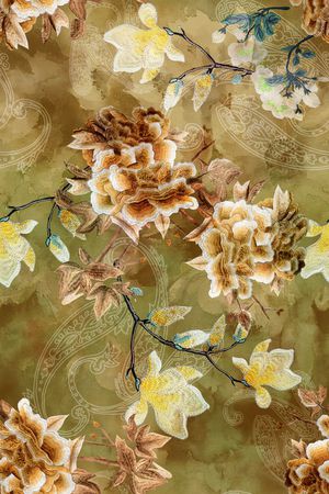 花卉印花华亿平台图片