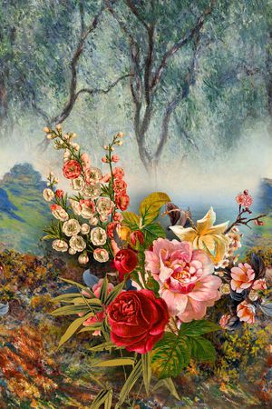 绿植树叶印花华亿平台图片