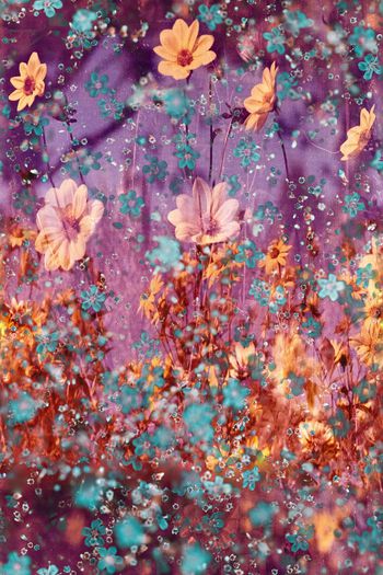 朦胧花卉印花华亿平台图片