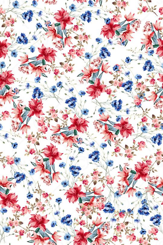 清爽底花卉印花华亿平台图片