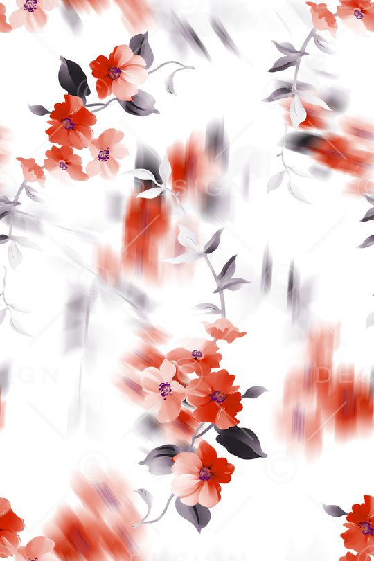 清爽底花卉印花华亿平台图片