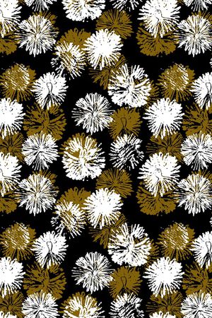 黑底花卉印花华亿平台图片