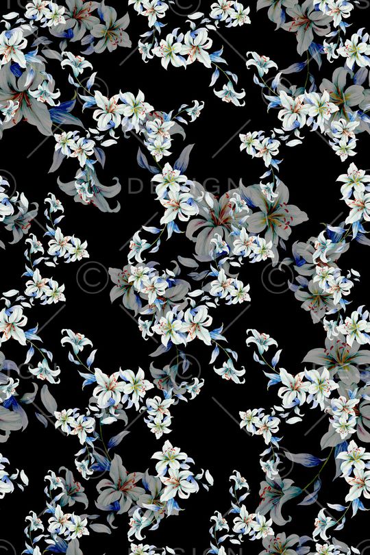 清爽底花卉印花华亿平台图片