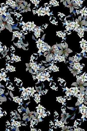 清爽底花卉印花华亿平台图片