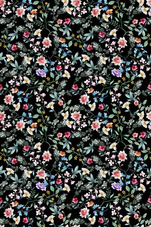 清爽底花卉印花华亿平台图片