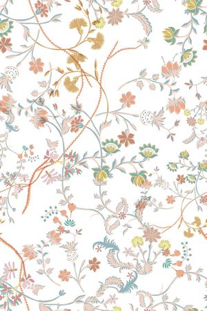 清爽底花卉印花华亿平台图片