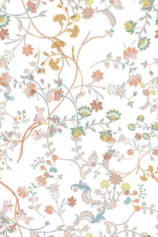 清爽底花卉印花华亿平台图片