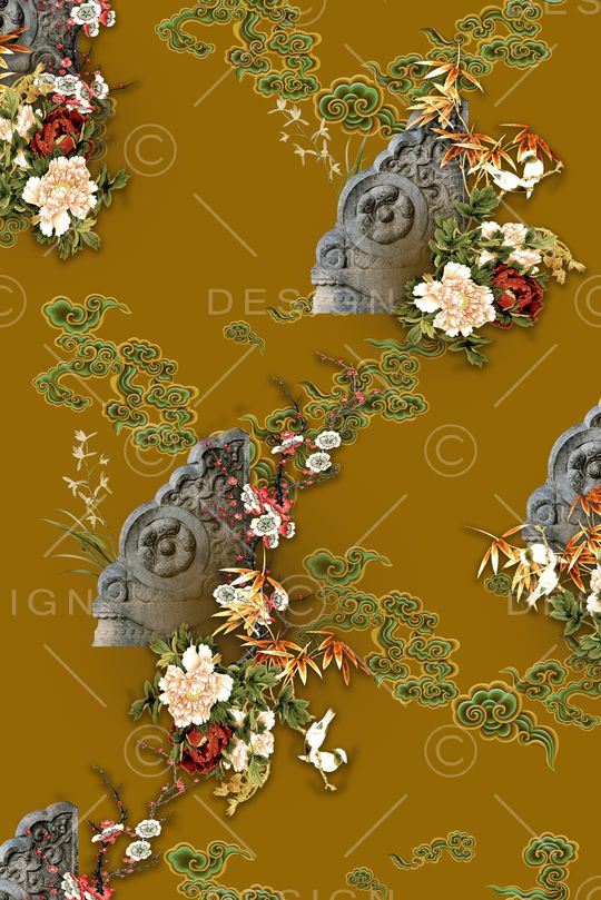 连衣裙印花华亿平台图片