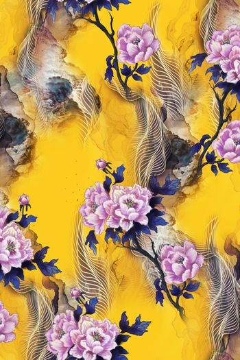 连衣裙印花华亿平台图片