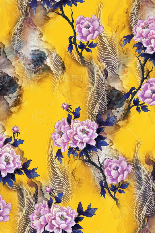 连衣裙印花华亿平台图片