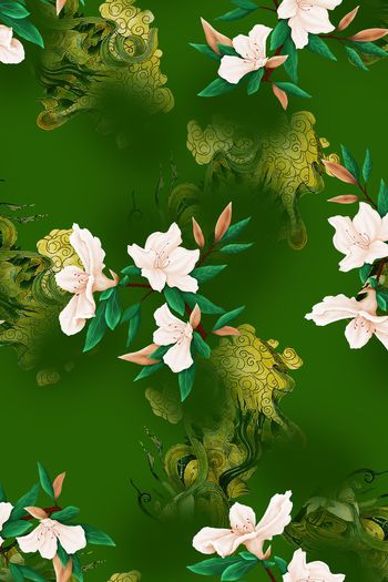 连衣裙印花华亿平台图片