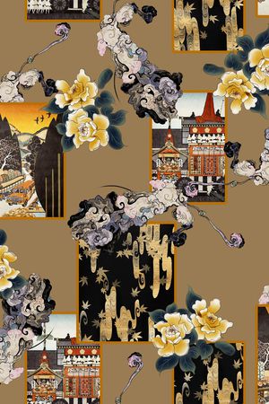 连衣裙印花华亿平台图片