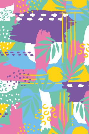 几何花卉印花华亿平台图片