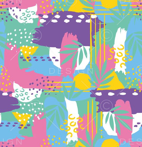 几何花卉印花华亿平台图片