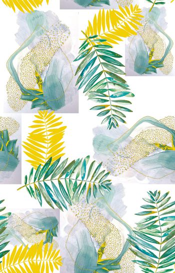 几何花卉印花华亿平台图片