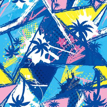 几何花卉印花华亿平台图片