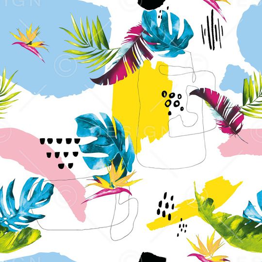 几何花卉印花华亿平台图片