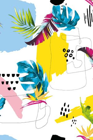 几何花卉印花华亿平台图片