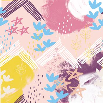 几何花卉印花华亿平台图片