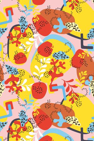 几何花卉印花华亿平台图片