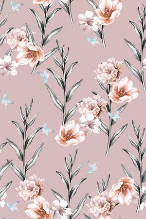 彩底花卉印花华亿平台图片