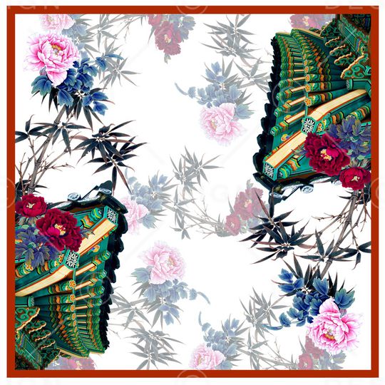 牡丹印花华亿平台图片